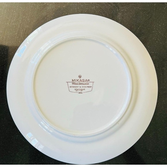 Vintage Mikasa Mediterrania Dominique 12" Chop‎ Plate Black Pyramids Platter MCM - Picture 6 of 7